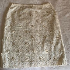 Talbots beige skirt with flower details